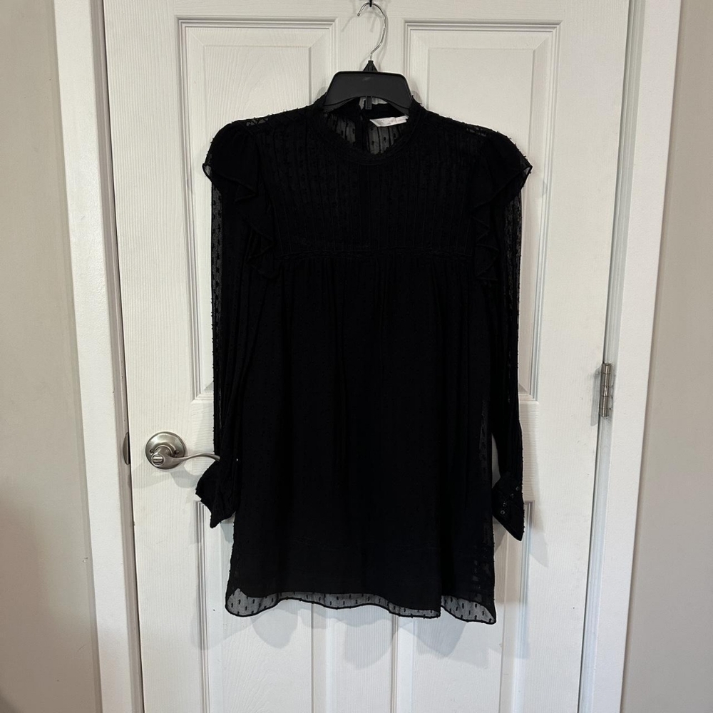 Zara Black Sheer Blouse